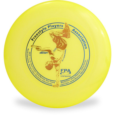 Discraft SKY-STYLER Freestyle Disc - Custom FPA 2020 Design Yellow Top View