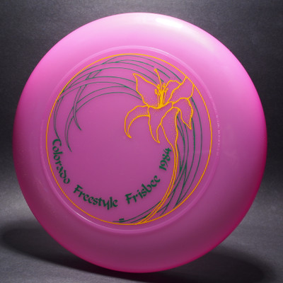Sky-Styler Colorado Freestyle Frisbee 1984 Purple w/ Green and Yellow Matte-T80