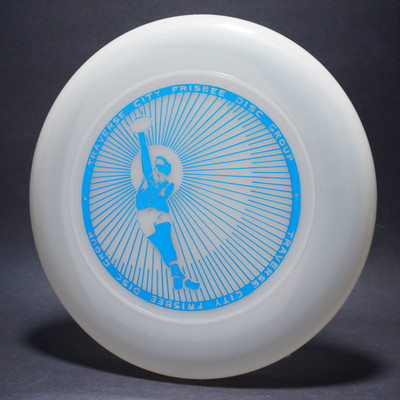 Sky-Styler Traverse City Frisbee Disc Group Clear w/ Metallic Blue - NT Top View