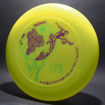 Sky-Styler FPA 1991 New World Tour Disc Bright Yellow/Green w/ Purple and Green Matte Top View