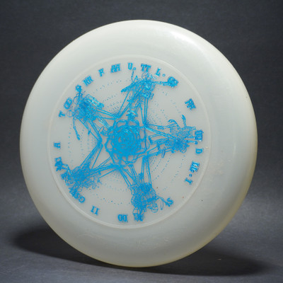 Sky-Styler Grateful Disc, Skeletons and Rose Clear UV w/ Metallic Blue - Triple Stamped - T80 - Top View
