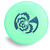 Wham-O 100 Mold FPA 2017 Design. Shows top view of a green disc.