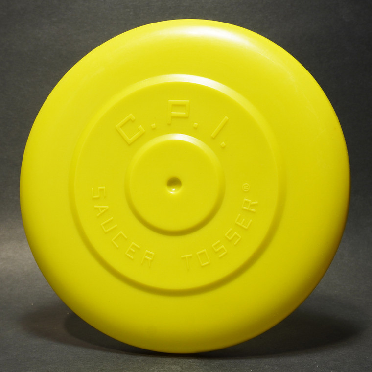CPI Saucer Tosser Raised Letters, Yellow Vintage Flying Disc 9.5 in