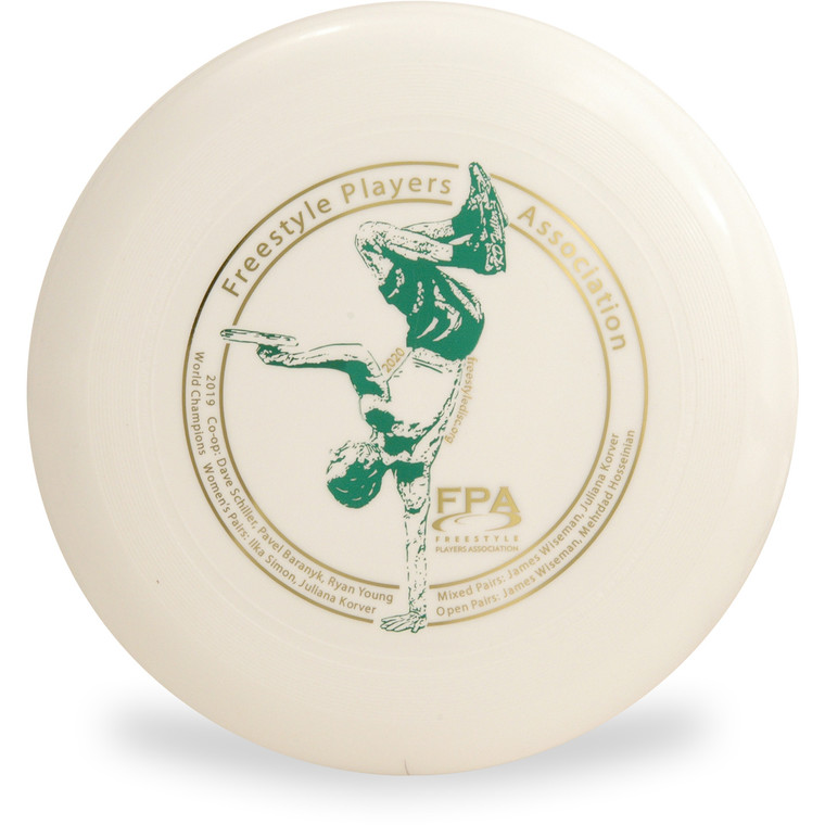 WHAM-O 100 MOLD FRISBEE - Custom FPA 2020 Design White Top View