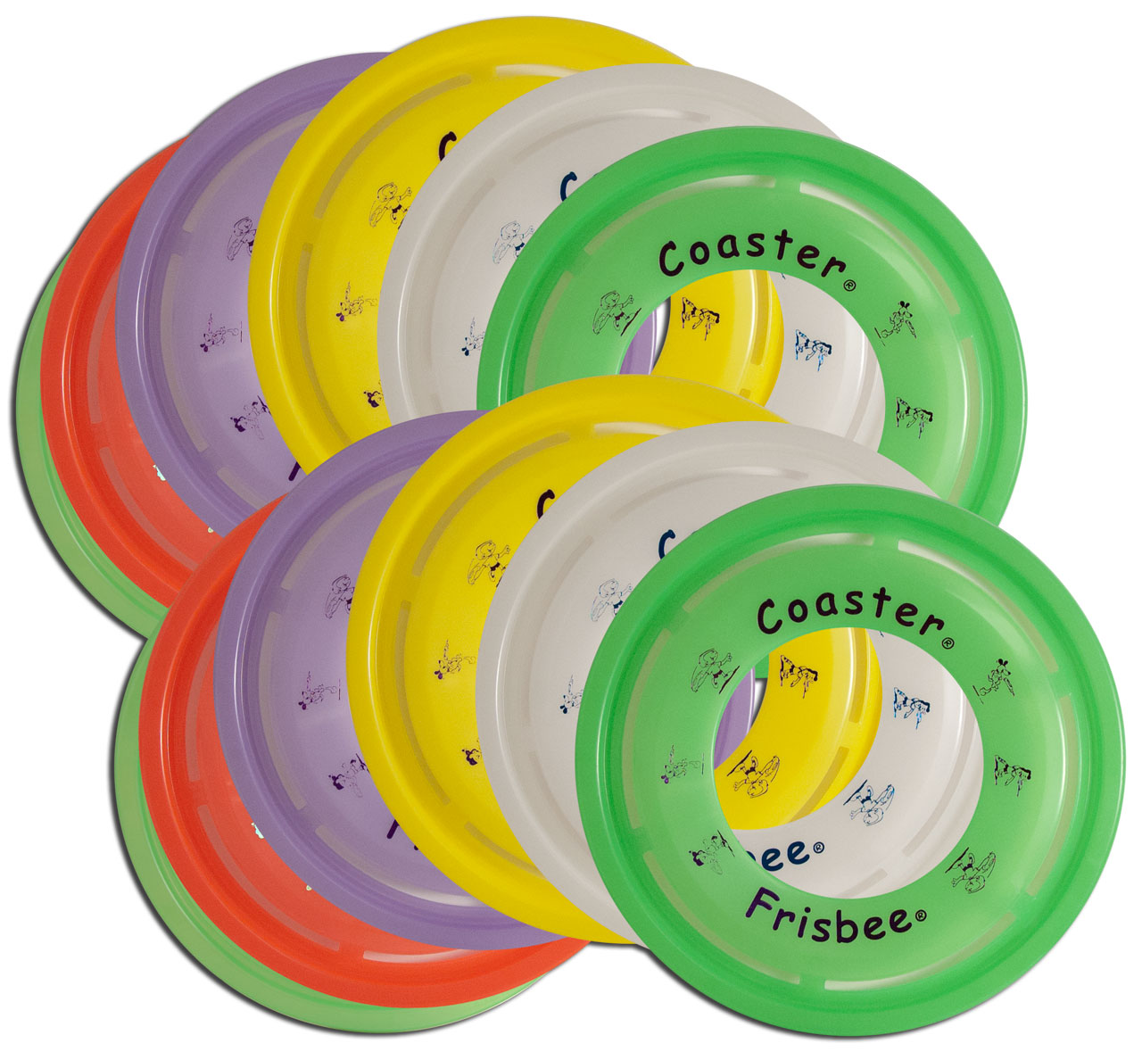 Wham-O Coaster Ring Frisbee 12 Pack - Set of Twelve - THE WRIGHT LIFE  ACTION SPORTING GOODS STORE