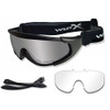 Wiley X CQC Tactical Safety Goggles in Black with Grey & Clear Lens