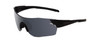 Profile View of Smith Arena Elite Unisex Wrap Rimless Sunglasses Matte Black/CP&Clear/Rose 135mm