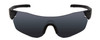 Front View of Smith Arena Elite Unisex Wrap Rimless Sunglasses Matte Black/CP&Clear/Rose 135mm