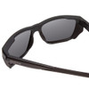 Close Up View of Smith Longfin Elite Wrap Designer Sunglasses in Black/Polarized Gray Smoke 59 mm