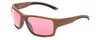 Profile View of Smith Outback Elite Unisex Designer Sunglasses Tan Brown/Ignitor Rose Red 59 mm