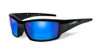 Wiley X Tide in Matte-Black & Polarized Blue Mirror Lens