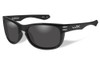 Wiley-X High Performance Eyewear Hudson Sunglasses in Gloss-Black with Grey Lens (ACHUD03)