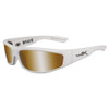 Wiley X Revolvr in Pearl White w/ Bronze Silver Flash Lens
