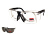 Safety Glass Z87.1+ Safety Rated-Black w/ Optical Rx Inserts STS-401/PR