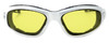 Harley-Davidson HDSZ909 Safety Glasses Sport Wrap-Around Design with Foam Inserts (Silver Frame & Yellow Lens)