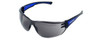 Harley-Davidson HDVZ103 Safety Glasses Sport Wrap-Around Design with (Blue & Grey Frame with Grey Lens)