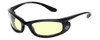 Harley-Davidson HDSZ902 Safety Glasses Sport Wrap-Around Design with Foam Inserts (Black Frame & Yellow Lens)