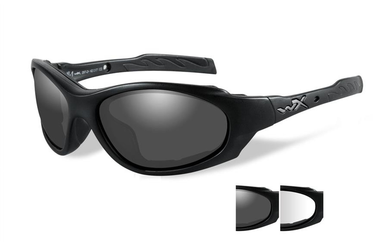 Wiley X XL-1 Advanced Safety Sunglasses in Matte Black with Smoke/Clear Lens Set