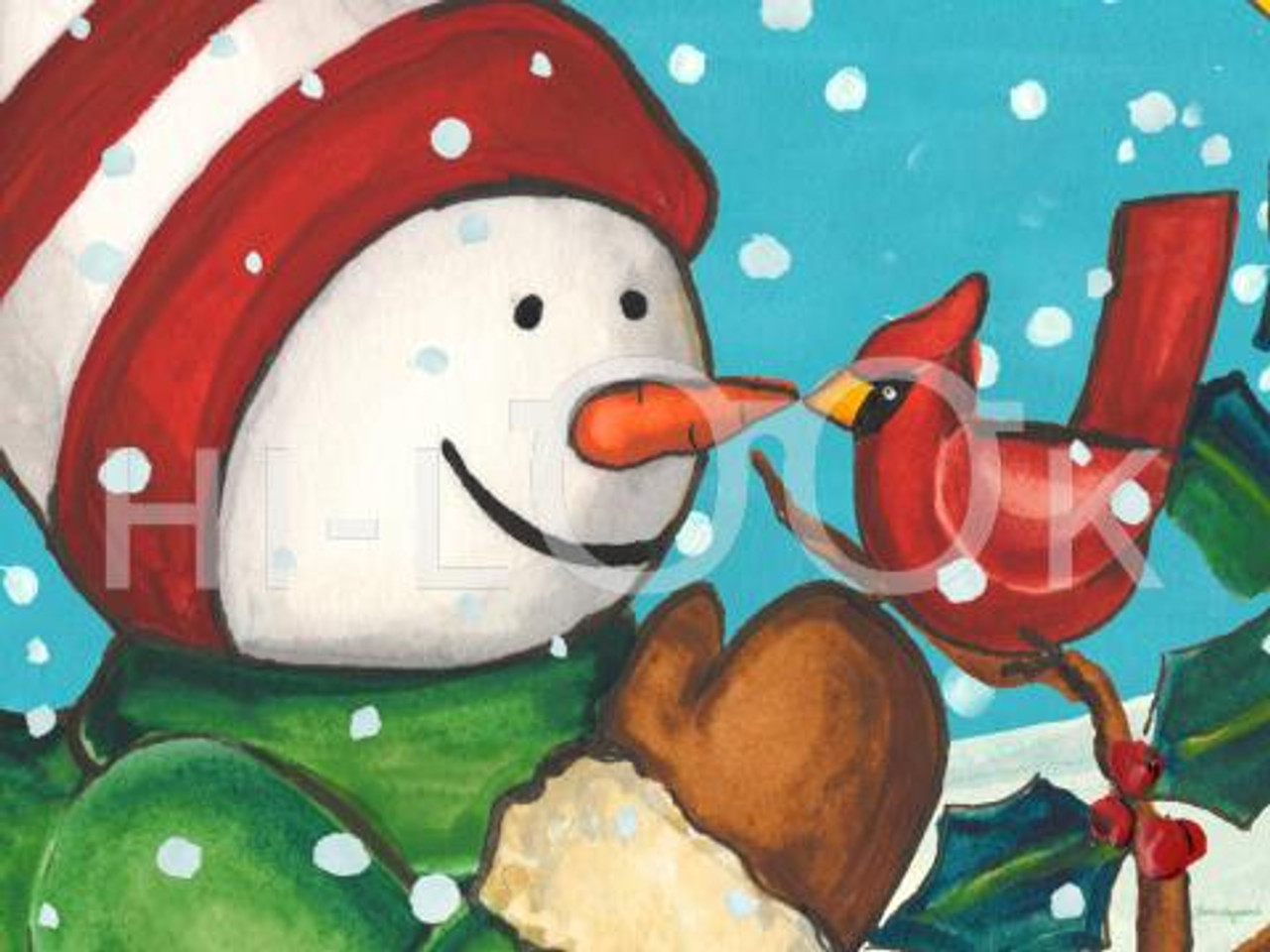 Holiday Christmas Theme Cleaning Cloth, Friends Snowman