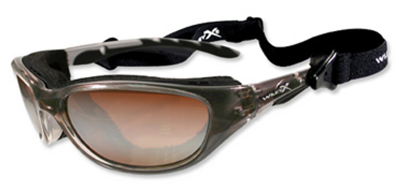 Wiley X Airrage Sport Sunglass in Crystal Bronze & Bronze Flash Lens