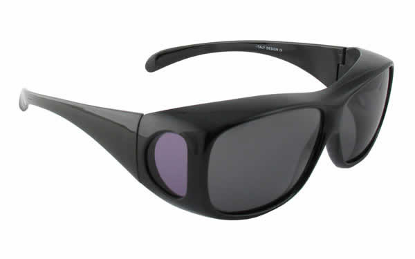 Calabria 43199 Polarized Over Sunglasses in Black & Grey Lens