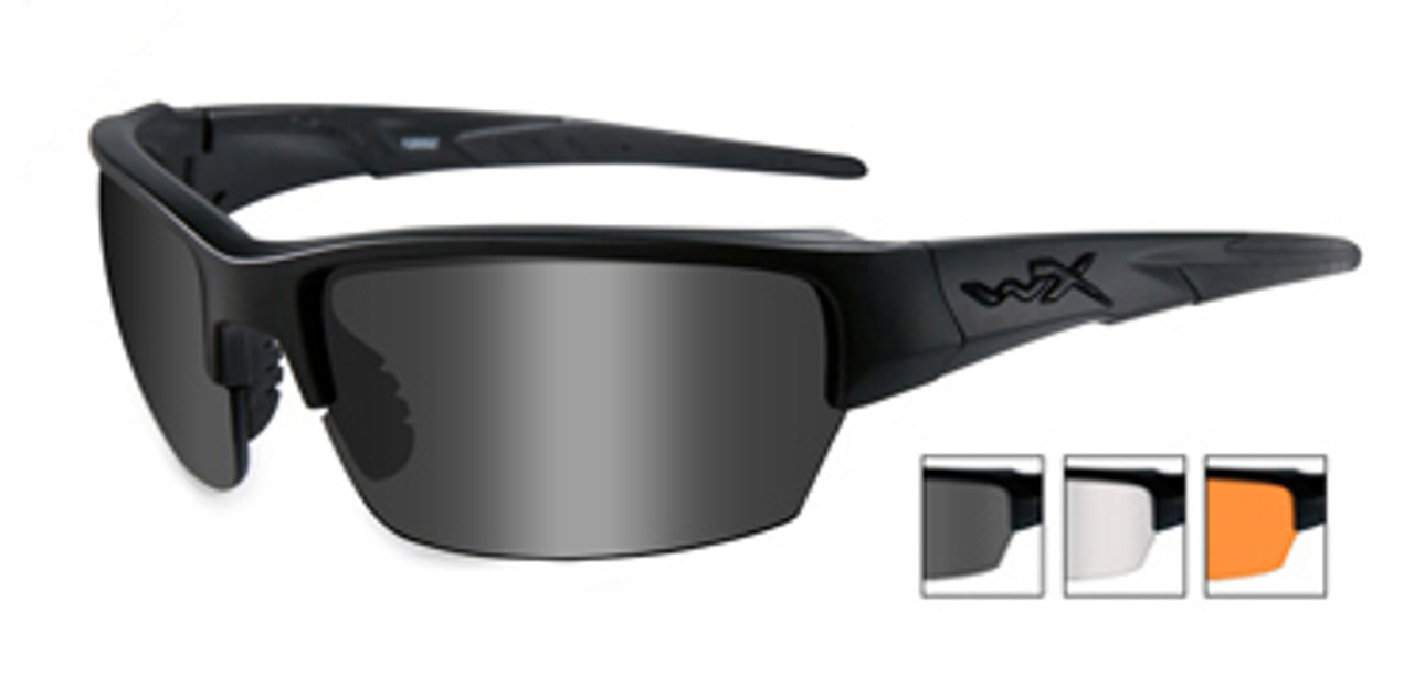 Wiley X Saint Designer Sport / Work Sunglasses in Matte-Black (3-Lens Set)