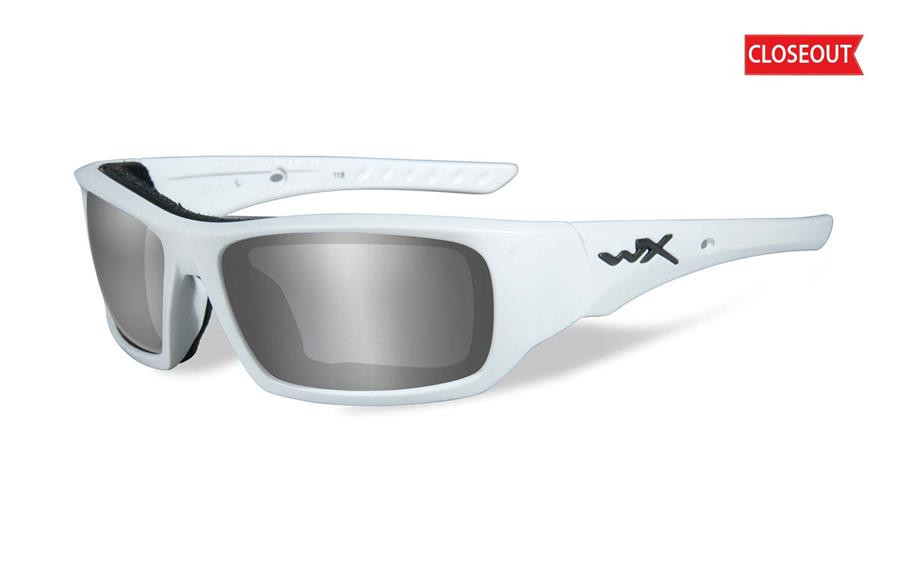 Wiley X Arrow in White & Polarized Silver Flash