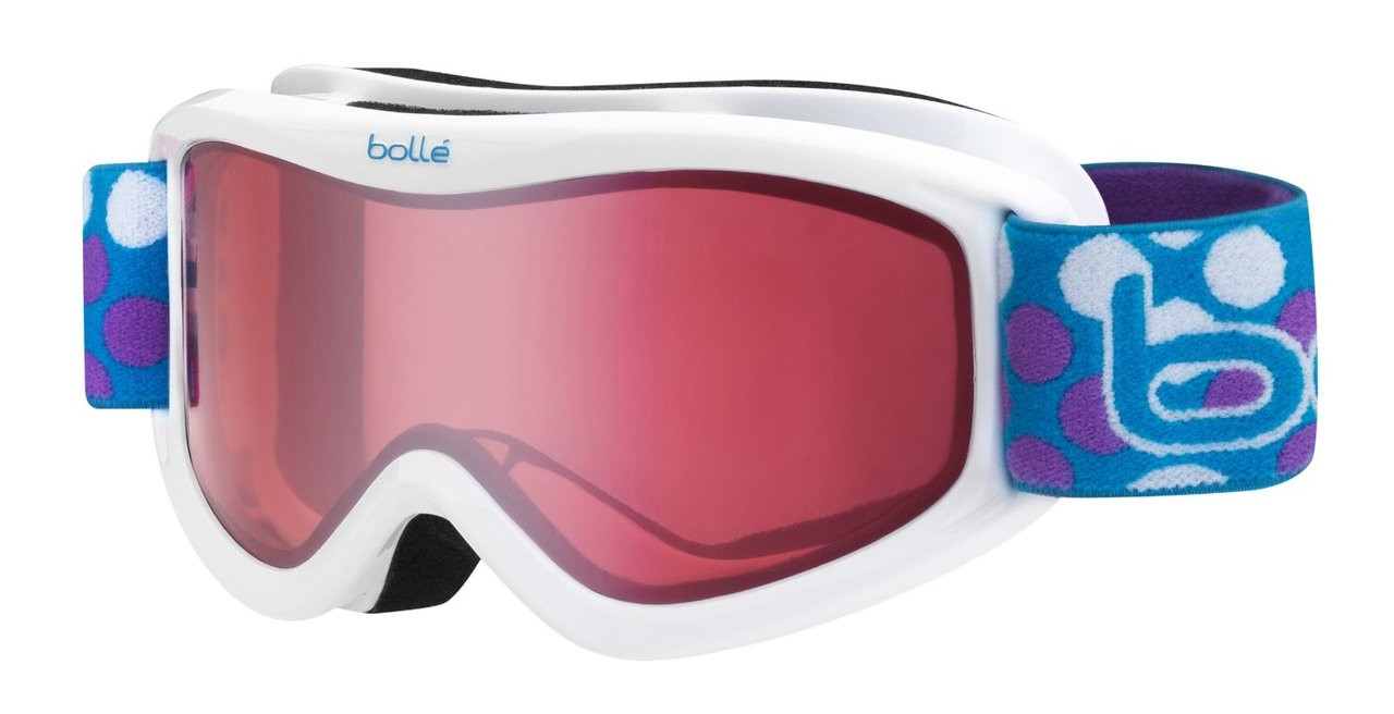 Bollé Ski Goggles: Volt in White Dots with Vermillion Lens Youth Size 21091
