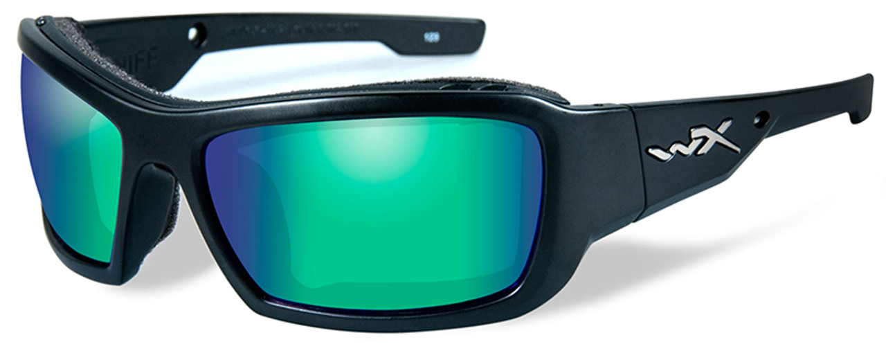 Wiley X Knife in Matte Black & Polarized Emerald