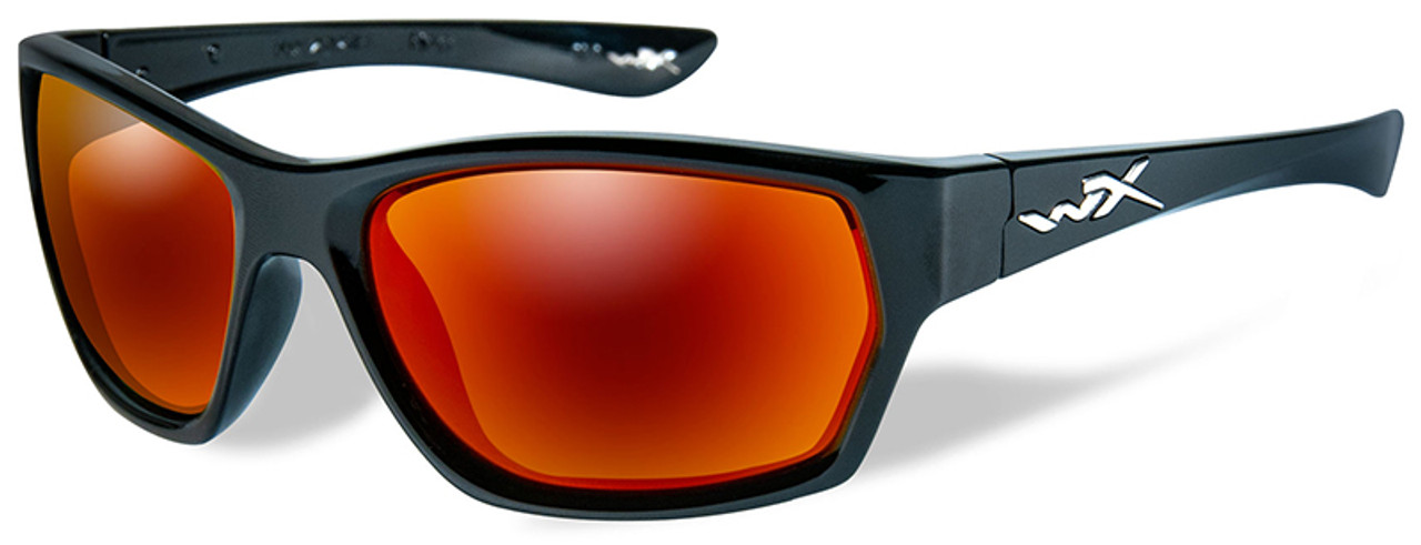 Wiley X Moxy in Gloss Black & Polarized Crimson Mirror