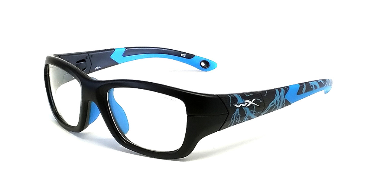 Wiley-X Youth Force Series 'Flash' in Black & Blue Lightning Safety Reading Glasses