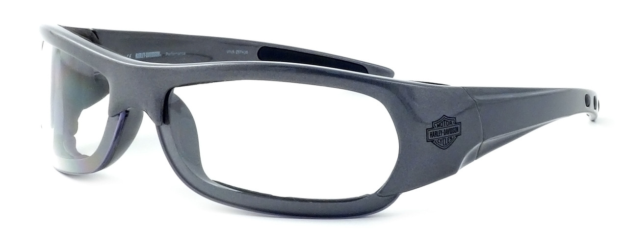 Harley-Davidson HDSZ701 Safety Glasses Sport Wrap-Around Design with Foam Inserts (Silver Frame & Clear Lens)