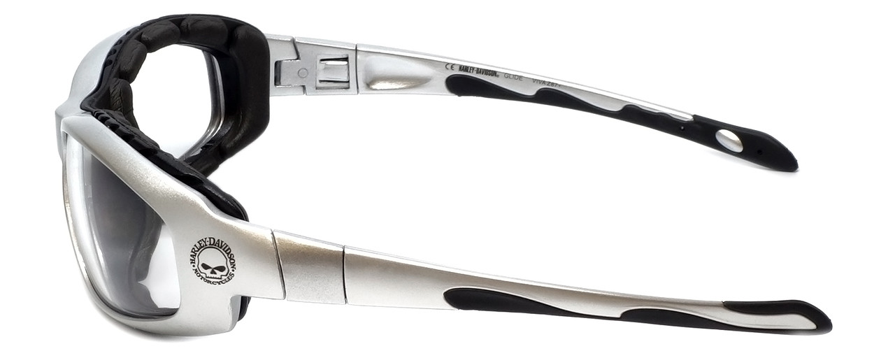 Harley-Davidson Official Designer Safety Eyewear HDSZ709-SI in Silver Frame with Clear Lens