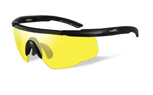 Wiley X Saber Advanced Safety Sunglasses in Matte Black with Pale Yellow Lens