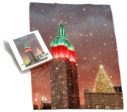 Holiday Christmas Theme Cleaning Cloth, City Lights