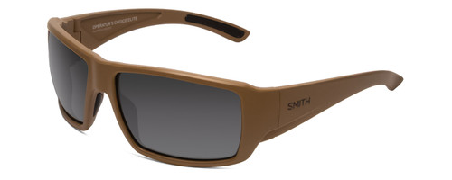 Profile View of Smith Operators Choice Elite Unisex Wrap Sunglasses in Tan 499 Brown/Gray 62 mm