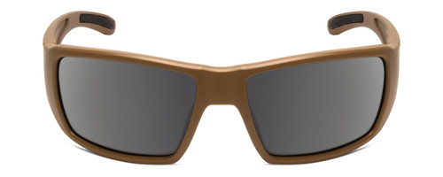 Front View of Smith Operators Choice Elite Unisex Wrap Sunglasses in Tan 499 Brown/Gray 62 mm