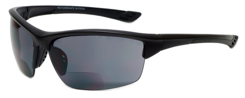 Calabria Sport Wrap 202BF Bi-Focal Safety Glasses in MATTE Black CHOOSE POWER