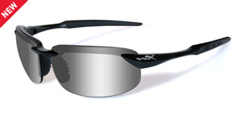 Wiley X TOBI  Sunglasses in Gloss-Black & Polarized Silver Flash OUT OF STOCK