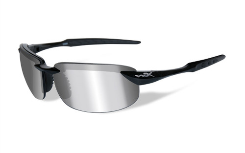 Wiley X Tobi in Gloss-Black & Polarized Silver Flash Lens