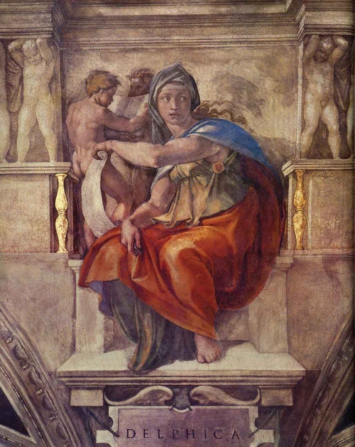 Famous Artwork Theme Cleaning Cloth Michelangelo's rendering of the Delphic Sibyl
