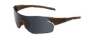 Profile View of Smith Arena Elite Wrap Rimless Sunglass Tan 499 Brown/CP Black&Clear/Rose 135 mm