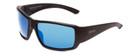 Profile View of Smith Operators Choice Wrap Sunglasses Black/CP+Elite Polarized Blue Mirror 62mm