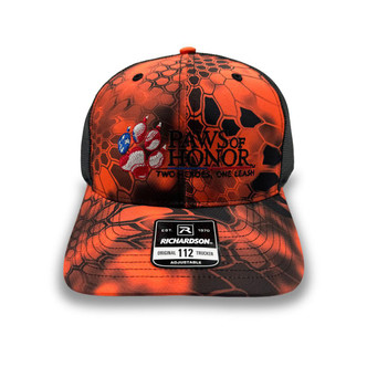 Inferno/Blaze Orange Mesh Back Kryptek Camo Trucker Hat