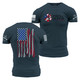 Leash and Paw Print American Flag T-Shirt