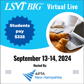 LSVT BIG Certification Course September 13-14, 2024 Virtual Live