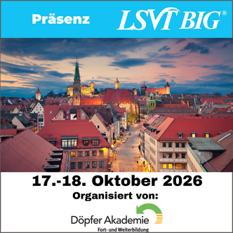 LSVT BIG Kurs 17./18. Oktober 2026 Präsenz (In-Person LSVT BIG Course Nürnberg, Germany October 17-18, 2026)) LSVT BIG Kurs 17./18. Oktober 2026 Präsenz (In-Person LSVT BIG Course Nürnberg, Germany October 17-18, 2026))