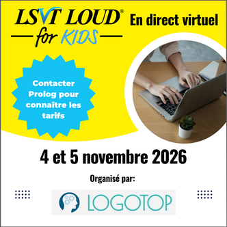Formation LSVT LOUD for KIDS, les 4 et 5 novembre 2026, en ligne et en direct (LSVT LOUD for KIDS Course November 4-5, 2026 Virtual Live)