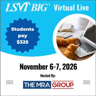 LSVT BIG Certification Course November 6-7, 2026 Virtual Live