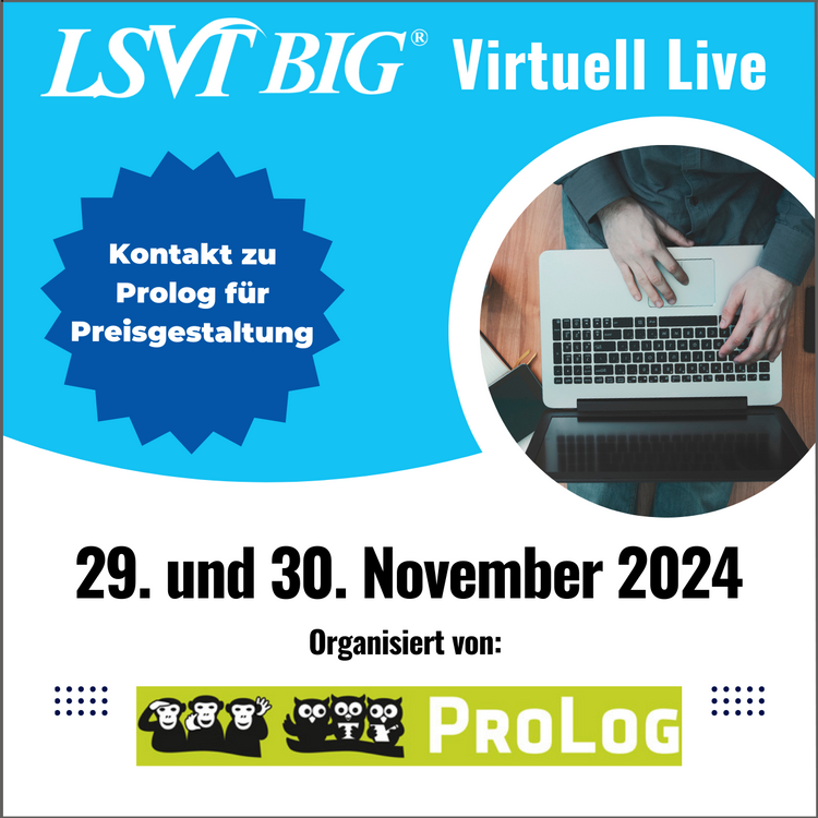 LSVT BIG Kurs 29./30. November 2024 Virtuell Live (Virtual Live Course German, November 29-30)